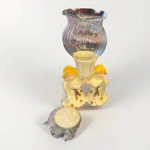 Vintage Polyresin Hurricane Lamp Glass Holder Tealight Candle NEW IN BOX